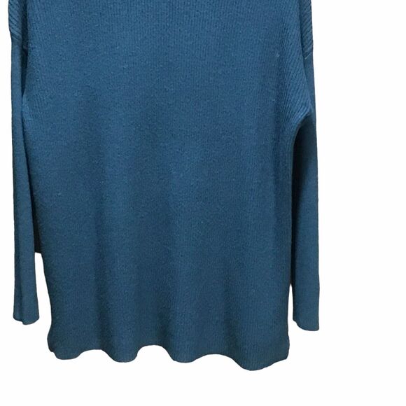 Devotion by Cyrus Sweater Womens Size Small  Cowl Neck Chunky Knit Teal Blue New - Picture 9 of 15